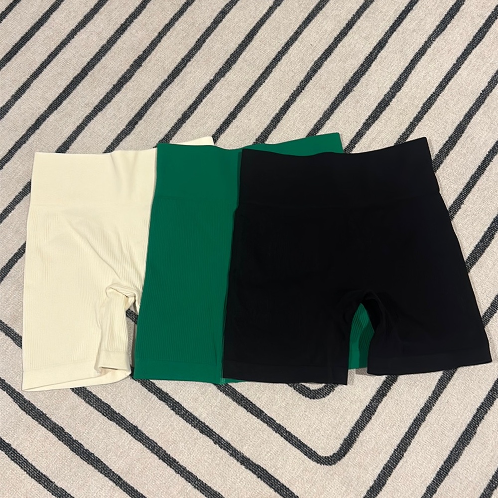 Three Pack Ribbed Biker Shorts - Amazon